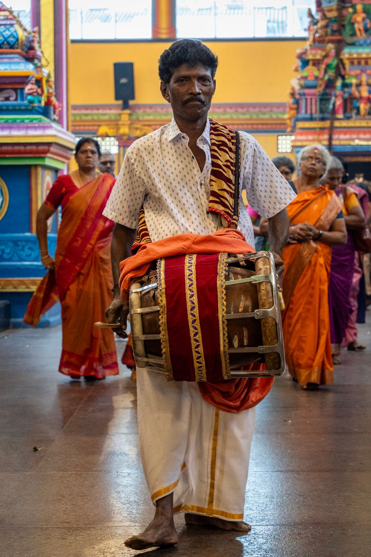 Cultural drummer at a Sri Lankan temple