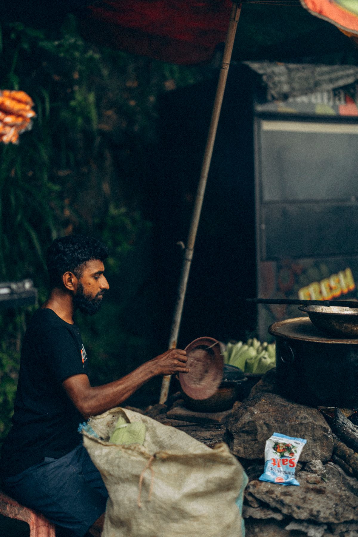Market and street food scene in Sri Lanka